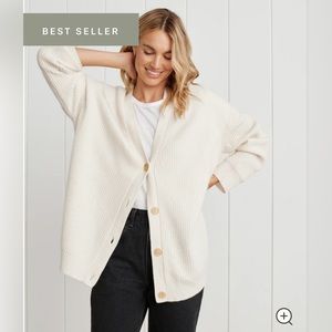 Jenni Kayne Cashmere Cacoon Cardigan XS ivory